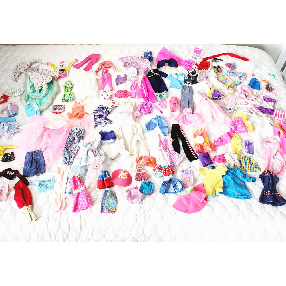 Vintage Lot of 125 PCS Barbie Clothes 70s 80s 90s Girl's Play Toy